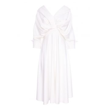 Rochie midi evazata - Alb optic