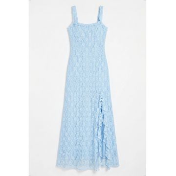 Rochie Midi Femei  Albastru Gheata - Elegant - Dantela - 95% poliester