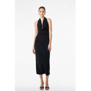 Rochie midi halter - Negru