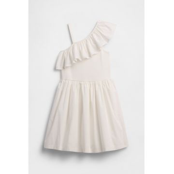 Rochie scurta cu volane - Alb murdar