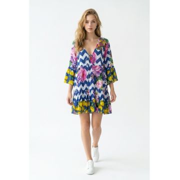 Rochie scurta din bumbac imprimat 11