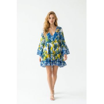 Rochie scurta din bumbac imprimat 12