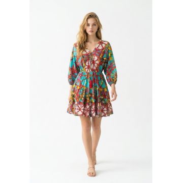 Rochie scurta din bumbac imprimat 13