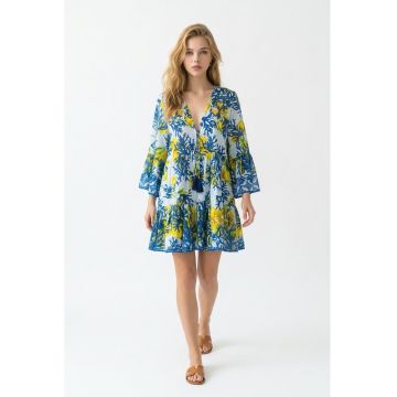 Rochie scurta din bumbac imprimat 14