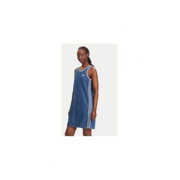 Rochie scurta din denim cu decolteu rotund