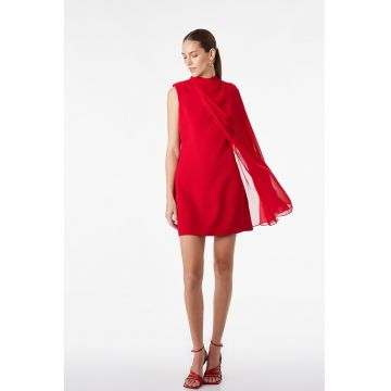 Rochie scurta dreapta - Rosu vermillion