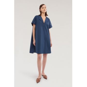 Rochie scurta lejera si asimetrica - Albastru oceanic