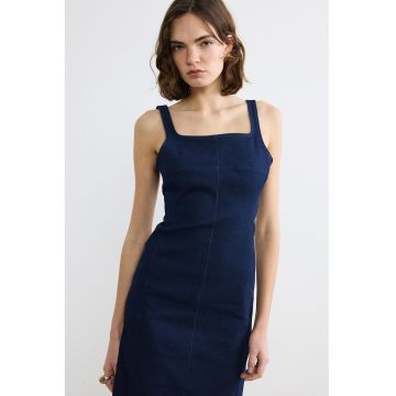 Rochie slim fit de denim - Bleumarin