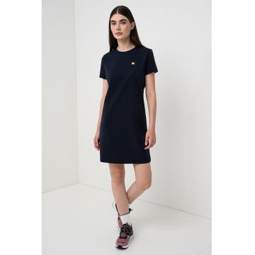 Rochie-tricou cu decolteu rotund - Albastru ultramarin
