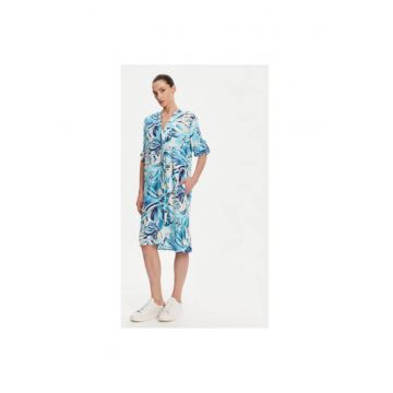 Camasa stil rochie dama  13002008 - Viscoza - Albastru - Albastru