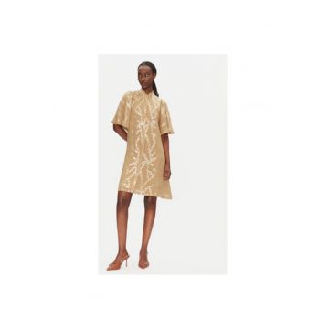 Camasa stil rochie dama  BBW4552 - Viscoza - Bej - Bej