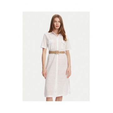 Camasa stil rochie dama  BC133 - Bumbac - Alb - Alb