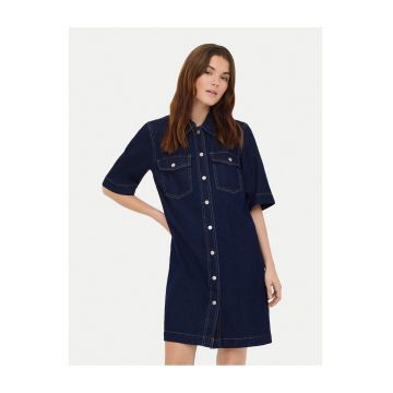 Rochie din denim -  bumbac - bleumarin - pentru femei