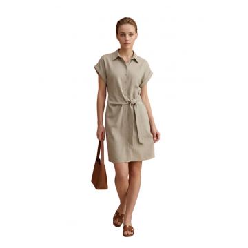Rochie Camasa Mini -  Casual - Piatra Naturala - 100% Bumbac