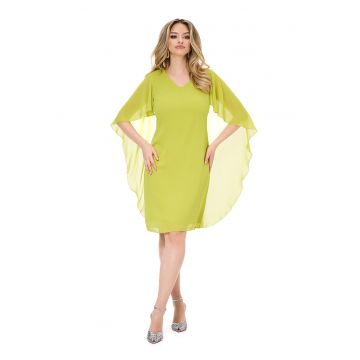 Rochie-capa cu decolteu in V - Verde lime