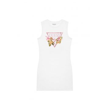 Rochie casual fete -  bumbac - alb