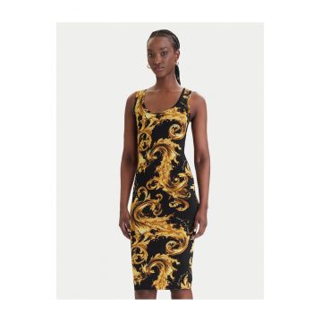 Rochie casual -  neagra - din bumbac cu elastan