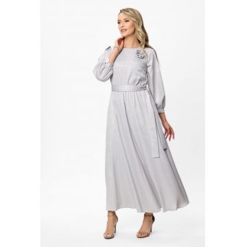 Rochie cu maneci lungi Chiara - Gri deschis
