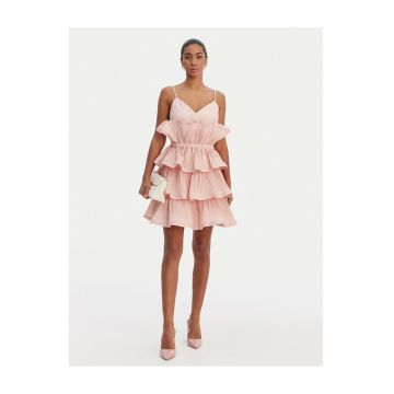 Rochie de cocktail -  fermoar - roz - 100% nailon -