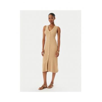 Rochie de plaja Dama -  Bej - viscoza - Slim Fit - decolteu in V -