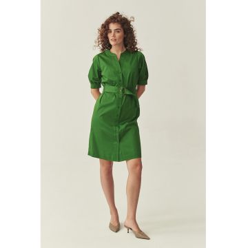 Rochie din amestec de bumbac - Verde iarba