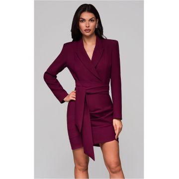 Rochie eleganta midi  LA-OM-DLR166 - Visiniu