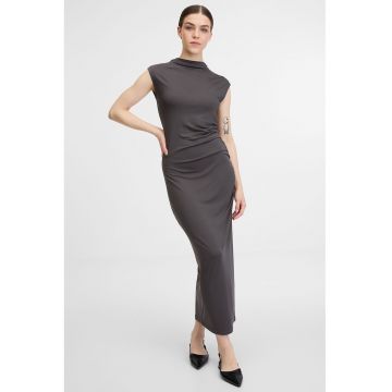 Rochie lunga cu volane - Gri antracit