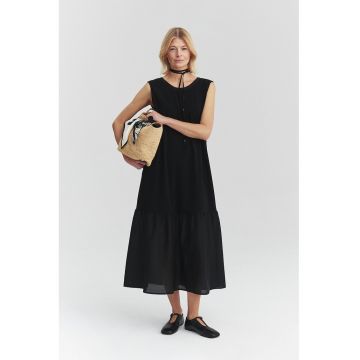 Rochie lunga fara maneci - Negru