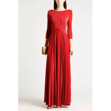 Rochie maxi dama  cu efect glitter JF3041J1923 S INTL Rosu