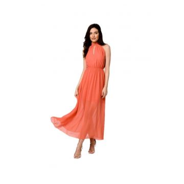 Rochie maxi de dama Teratu K169 portocalie - Portocaliu