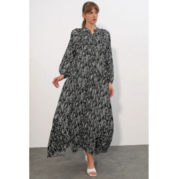 Rochie maxi -  etnic - decolteu in V - multicolor - viscoza