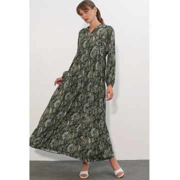 Rochie Maxi -  Etnic - Maneci lungi - Multicolor - Viscoza -