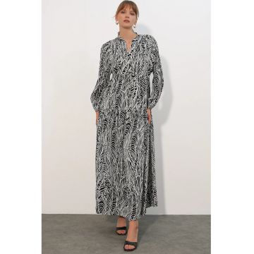 Rochie Maxi -  Etnic - Maneci lungi - Multicolor - Viscoza
