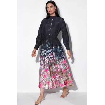 Rochie Maxi -  Floral - Multicolor - Poliester cu Lycra