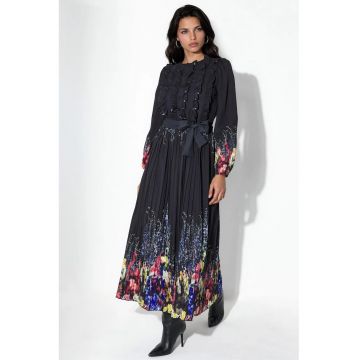Rochie Maxi -  Floral - Multicolor - Poplin - Maneci lungi