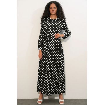Rochie maxi -  floral - multicolor - tricot din poliester si lycra