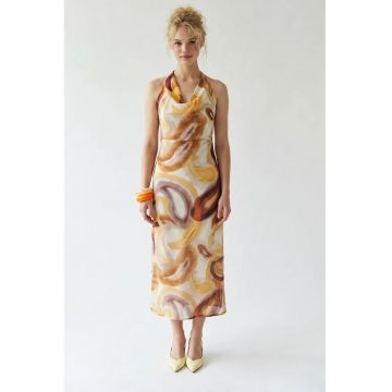 Rochie Midi -  Abstracta - Multicolor - Poliester