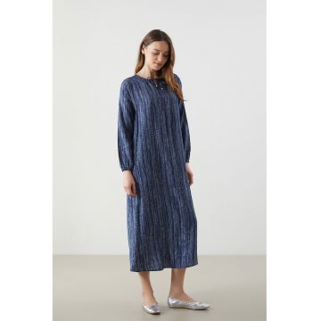 Rochie midi cu croiala dreapta - Albastru inchis