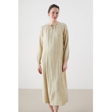 Rochie midi cu croiala dreapta - Bej deschis