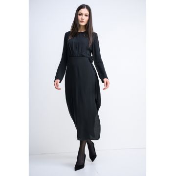 Rochie midi cu terminatie asimetrica Kadele - Negru