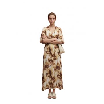 Rochie Midi  decolteu in V - 100% poliester