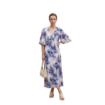 Rochie Midi -  Imprimeu Abstract - Poliester