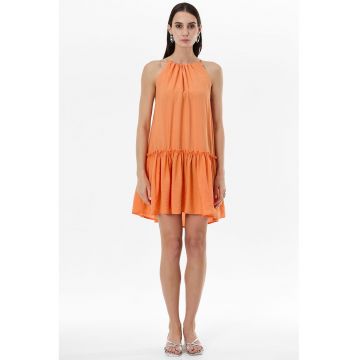 Rochie mini cu decolteu american - Portocaliu