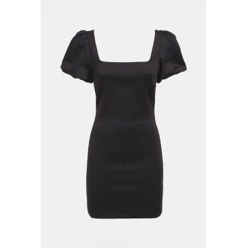 Rochie mini cu decolteu patrat - Negru