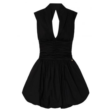 Rochie scurta cu decupaj triunghiular pe partea din spate - Negru