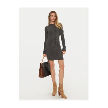 Rochie tricotata de dama  gri - fabricata din material de calitate