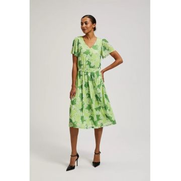 Rochie verde cu flori - Verde