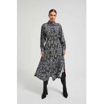 Rochie camasa cu imprimeu floral masliniu - Kaki