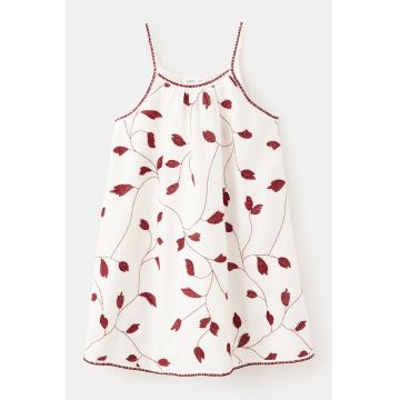Rochie de bumbc si in cu imprimeu - Alb/Visiniu