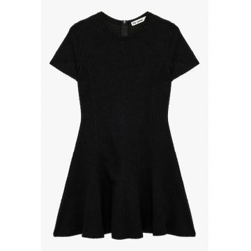 Rochie evazata cu maneci scurte - Negru